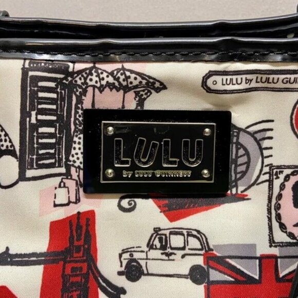 LULU by Lulu Guinness London Hand Bag Purse White Red Black Print Tote & Pouch - Picture 10 of 14